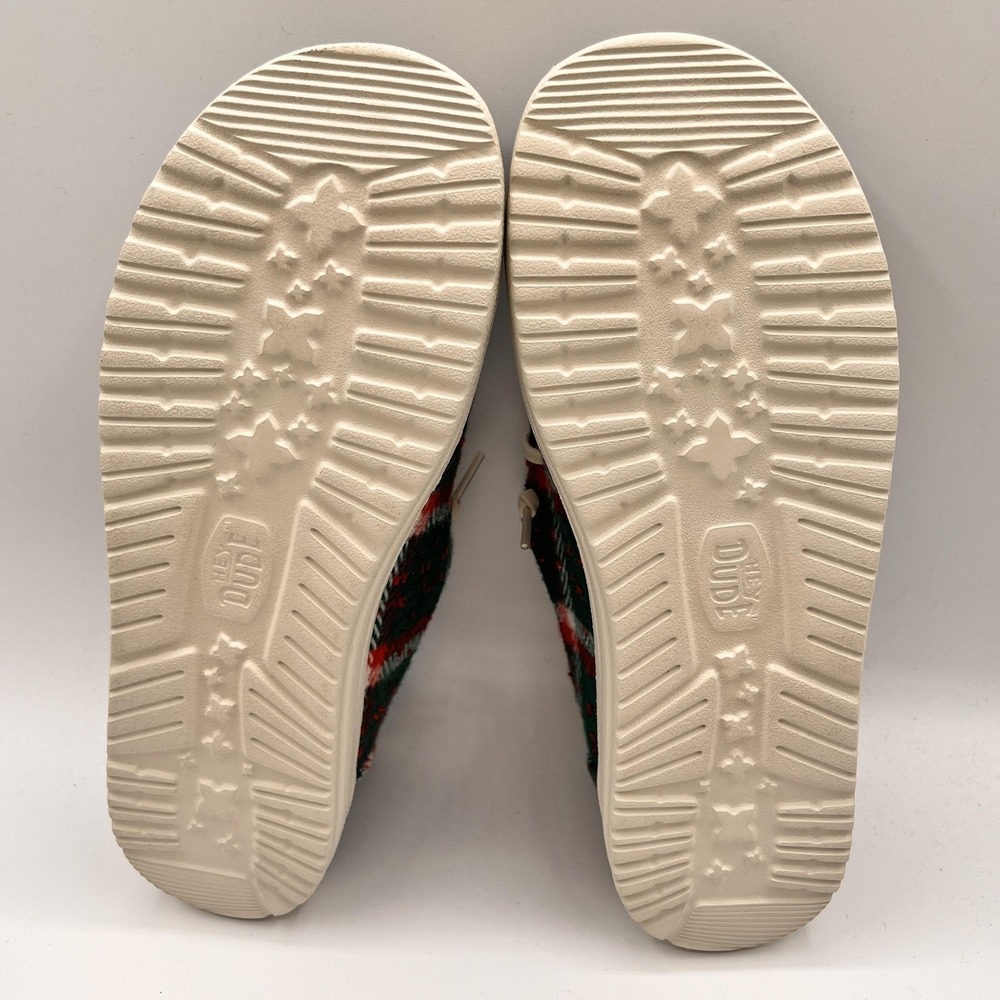 Hey Dude Wendy Womens Size 8‎ Christmas Confetti Plaid Fur Lined Cozy Shoes NEW - Picture 10 of 11
